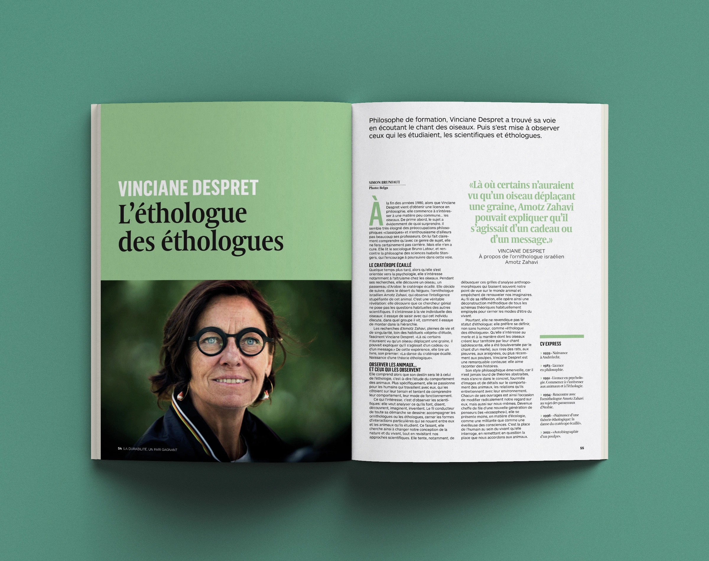 Double page pour le magazine La durabilité, un pari gagnant, supplément du journal L'Echo.